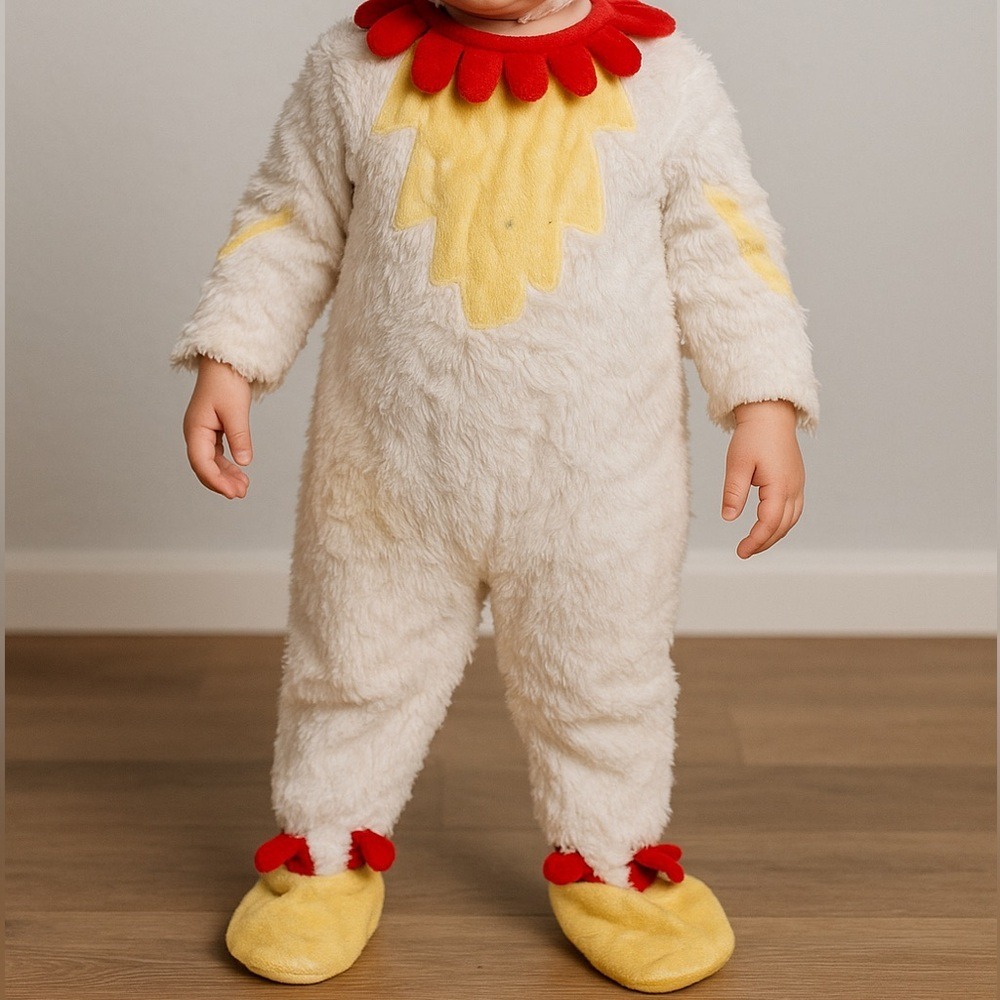 Spirit Halloween Infant Little Chick Costume 12-18 Months Toddler Baby White